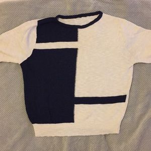 💫VINTAGE geometric short sleeved knit sweater
